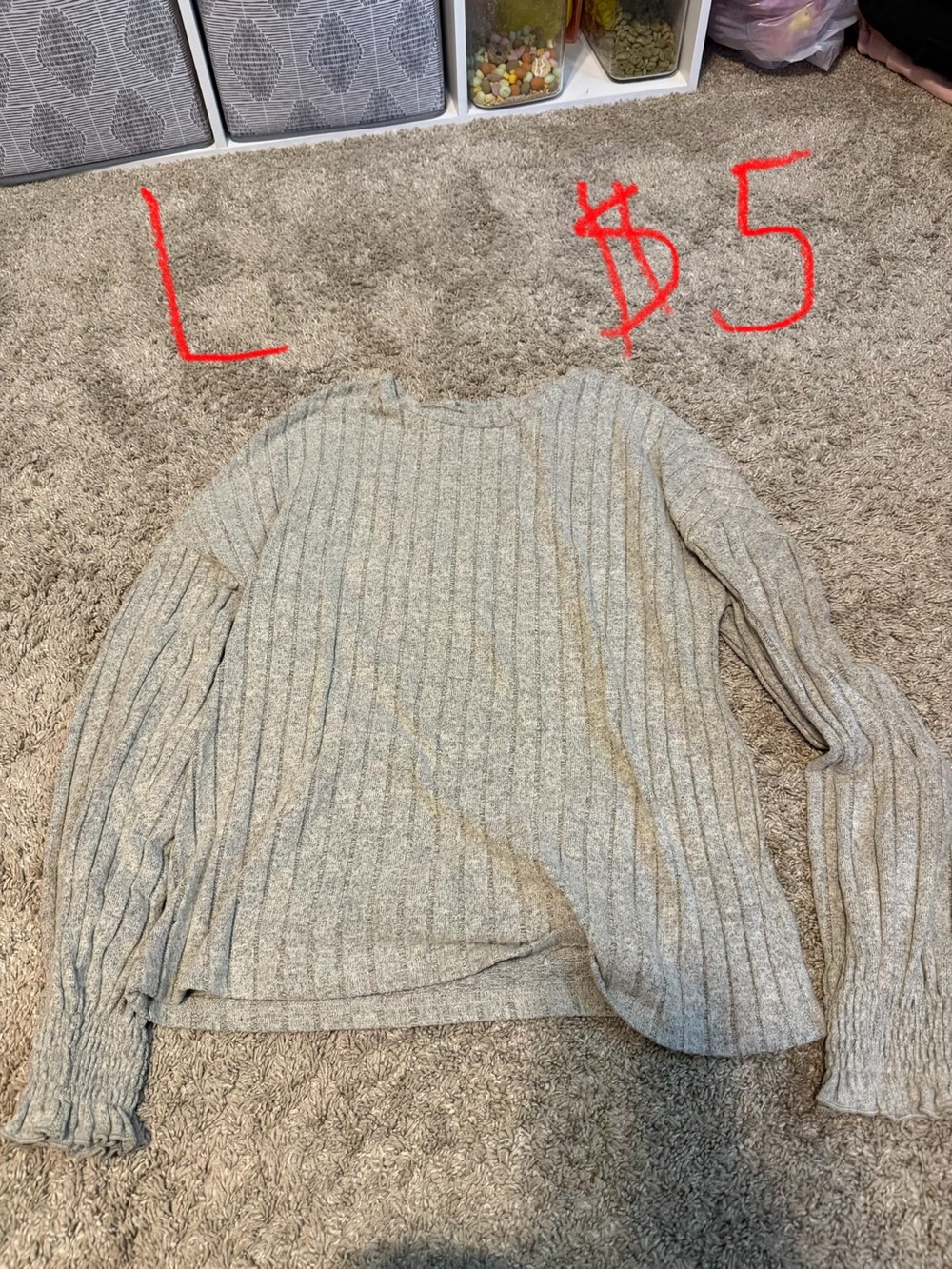 Classic Ribbed Crewneck Sweater - Light Heather Gray